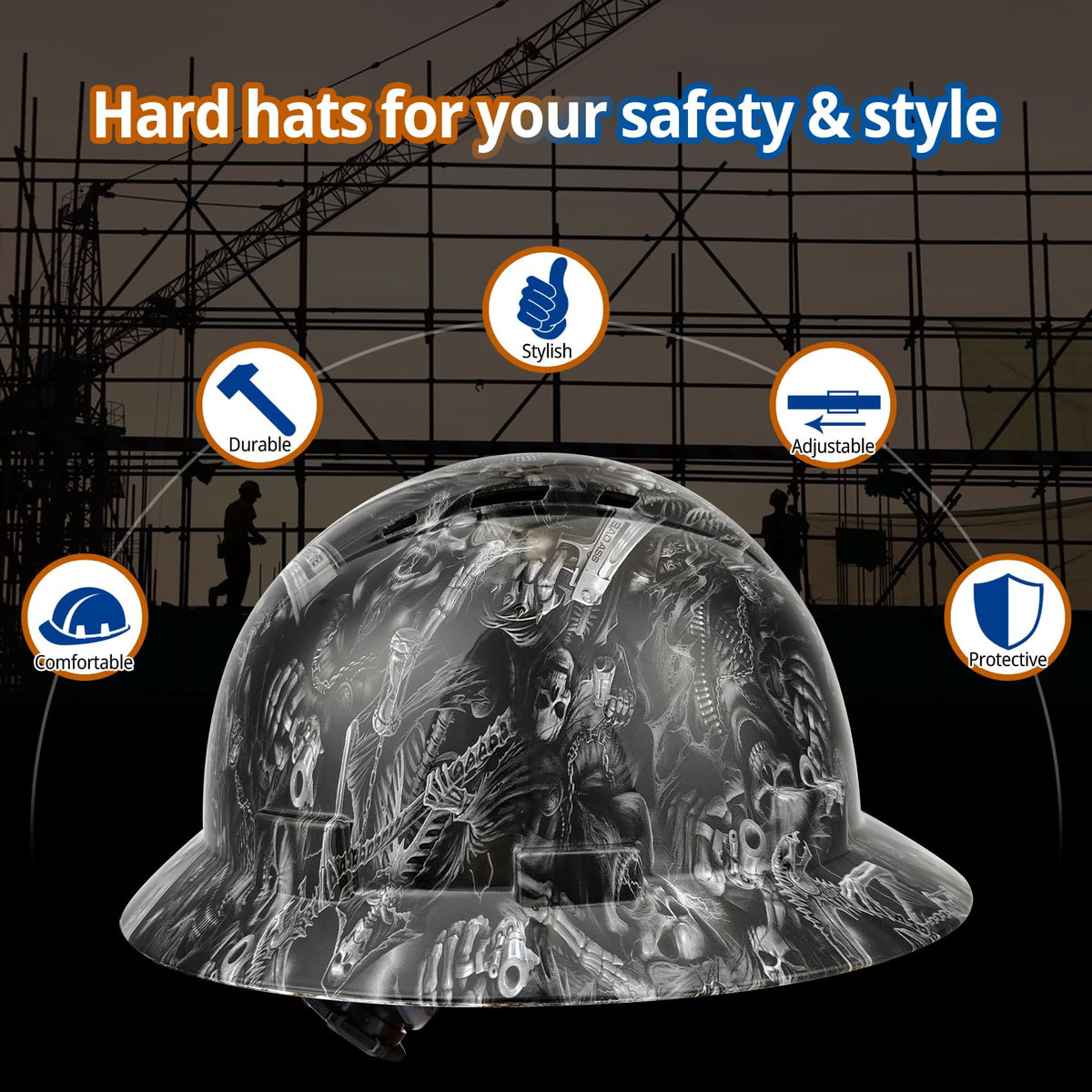 TOKISHI 6-point suspension for secure, comfortable fit during long shifts.