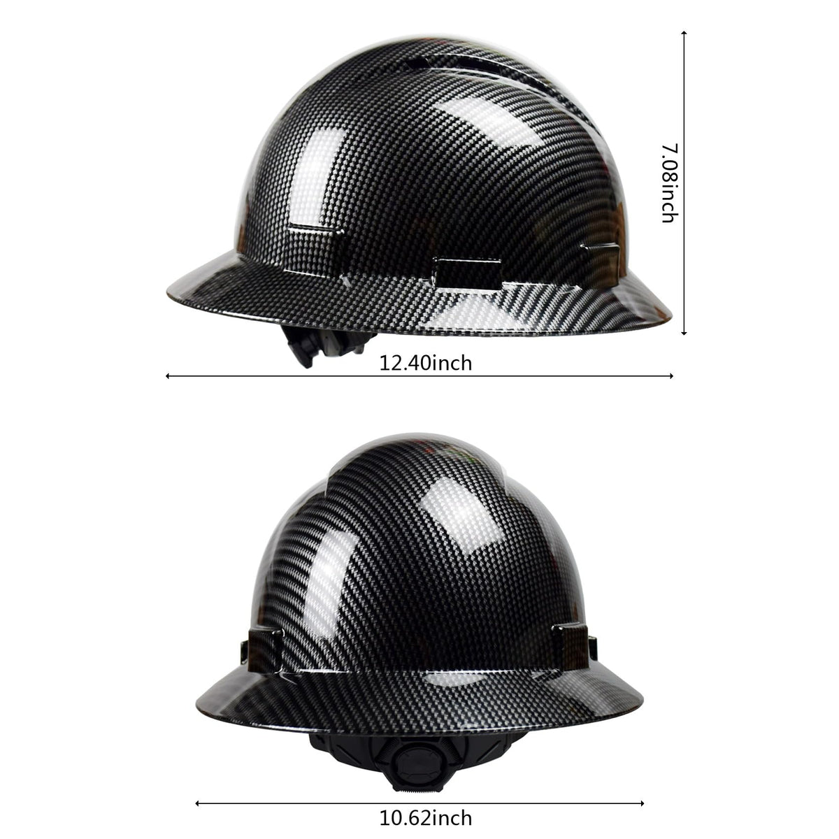 TOKISHI Full Brim Hard Hat side view highlighting 6-point suspension
