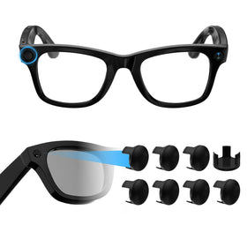 ToKismet LED blocker on Ray-Ban Wayfarer wrap-around reduces visible LEDs for discreet use