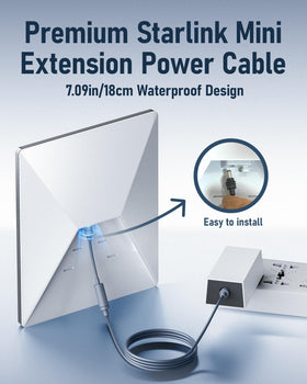 ToKismet Starlink Mini IP68 waterproof extension for rain or dust.