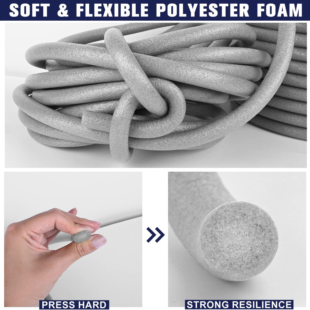 ToLanbbt backer rod foam closed-cell design minimizes absorption and water entry.
