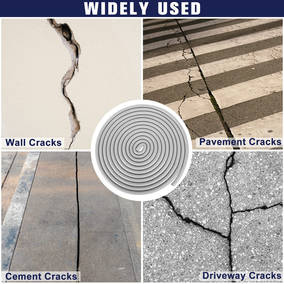 ToLanbbt backer rod foam fills cracks in walls and pavements.