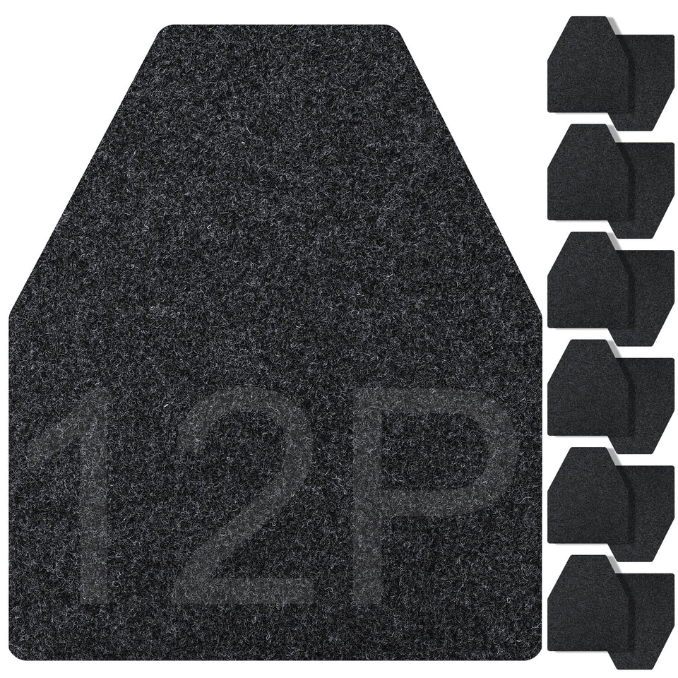 ToLanbbt urinal mats in dark gray with hex-design offer secure non-slip footing for high-traffic restrooms.