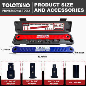 TOLCHENO 1-4 socket adapter close-up for hard-to-reach fasteners.