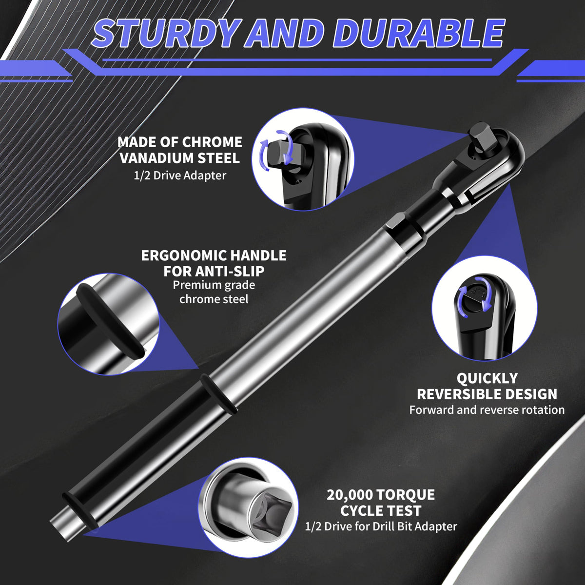 TOLCHENO 1/2 to 3/8 adapter expands tool reach and options