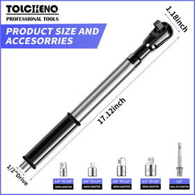 TOLCHENO 3/8 adapter in high-strength Cr-V steel for durability