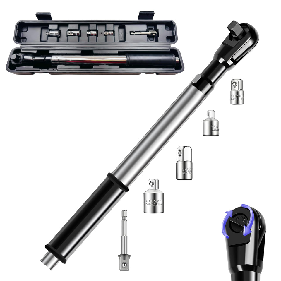 TOLCHENO offset extension wrench in use for tight-space automotive work