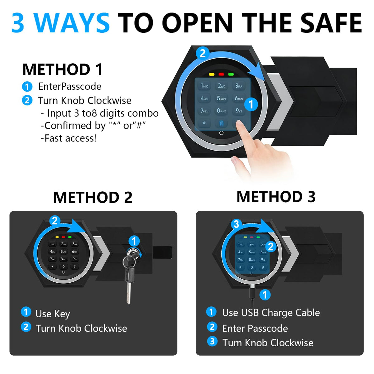 TOLEBLID safe removable shelf and leather lining protect valuables