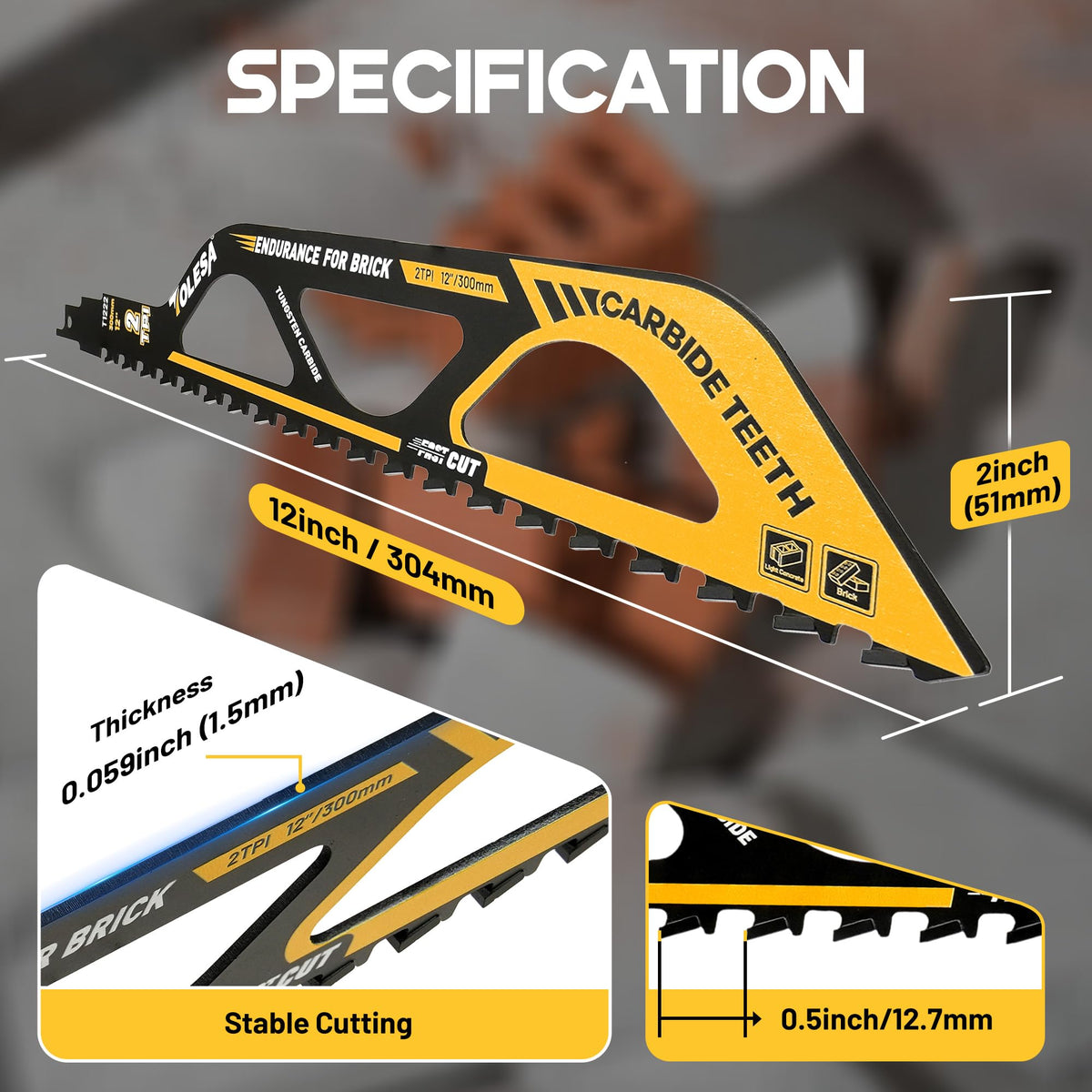 TOLESA brazed carbide teeth blade for long-lasting performance