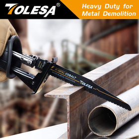 TOLESA blade cuts metal, pipes, drywall and nails with ease.