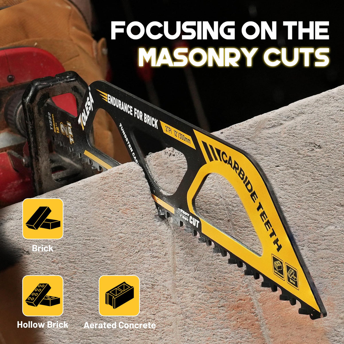 TOLESA fast-cutting blade with 2TPI serrations for efficiency