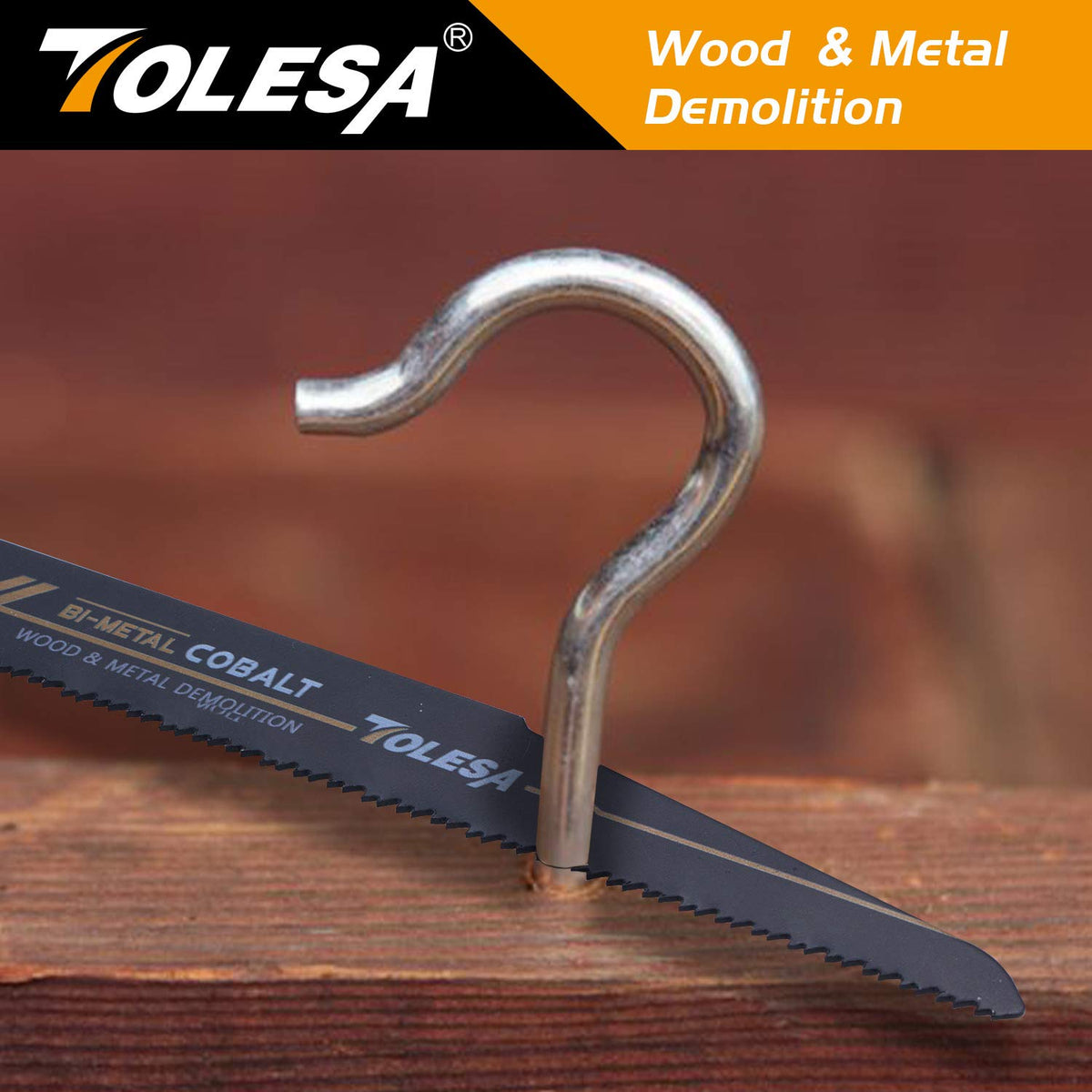 TOLESA high-density bi-metal blade resists wear during thick-material cuts.