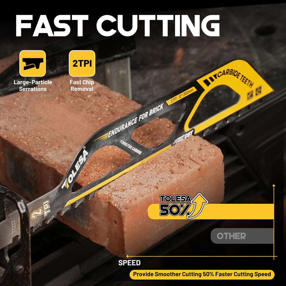 TOLESA hollow brick cut blade for precise demolition openings