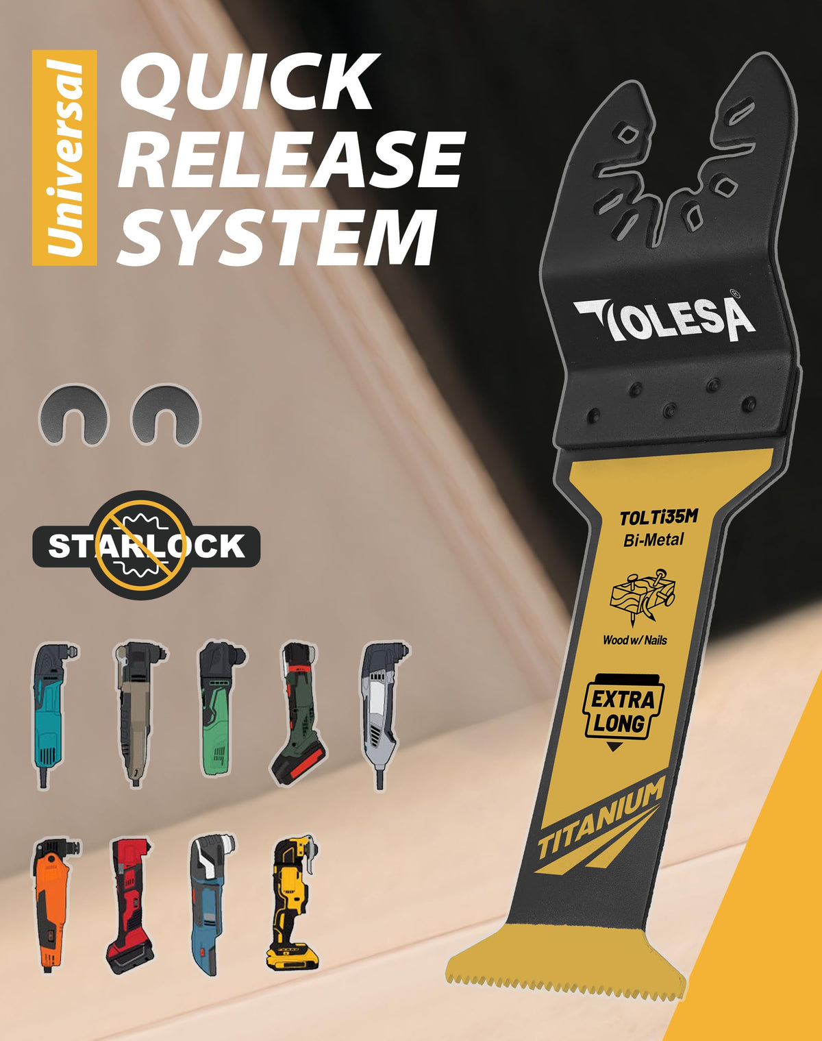 TOLESA nail-embedded wood cutting for remodeling tasks