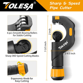 TOLESA pipe cutter ergonomic grip enables stable cutting during use.