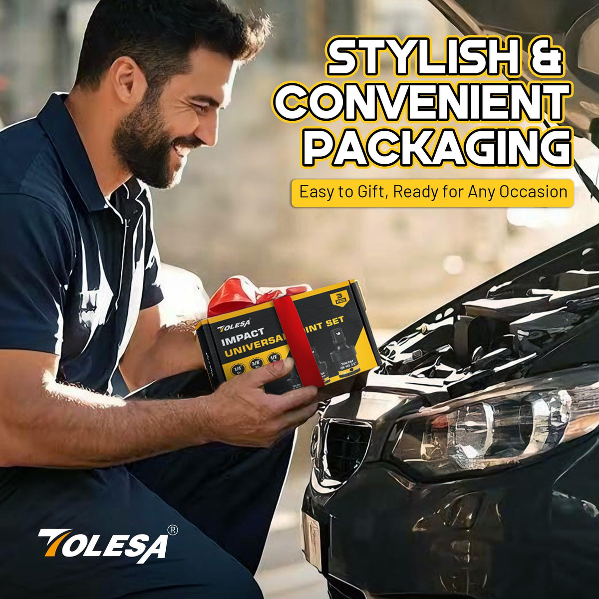 TOLESA swivel sockets in action facilitate efficient repairs in tight spots.