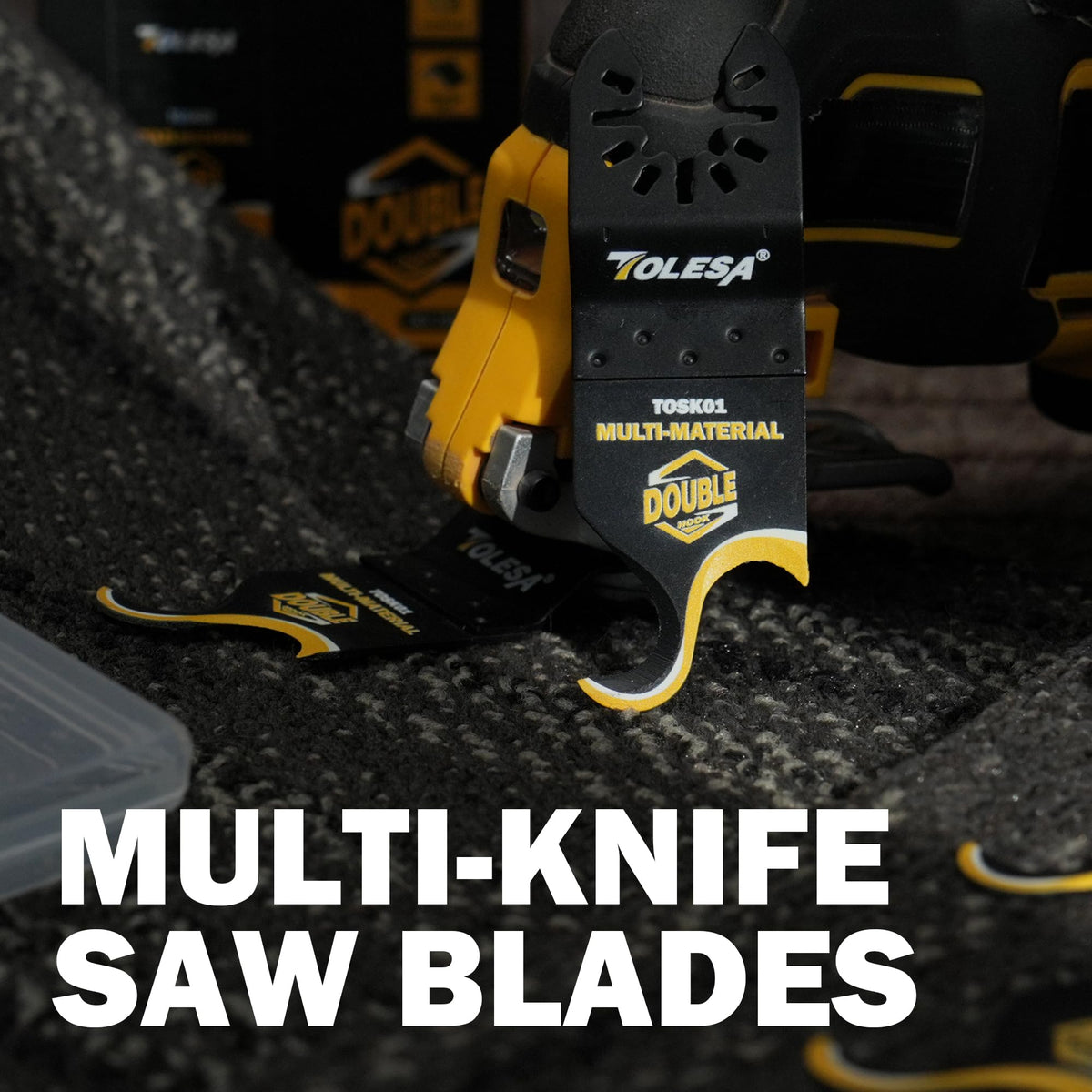 TOLESA 5-pack hook blades suited for PVC flooring and cardboard.