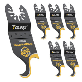 TOLESA oscillating hook knife blades in a durable case for easy storage.