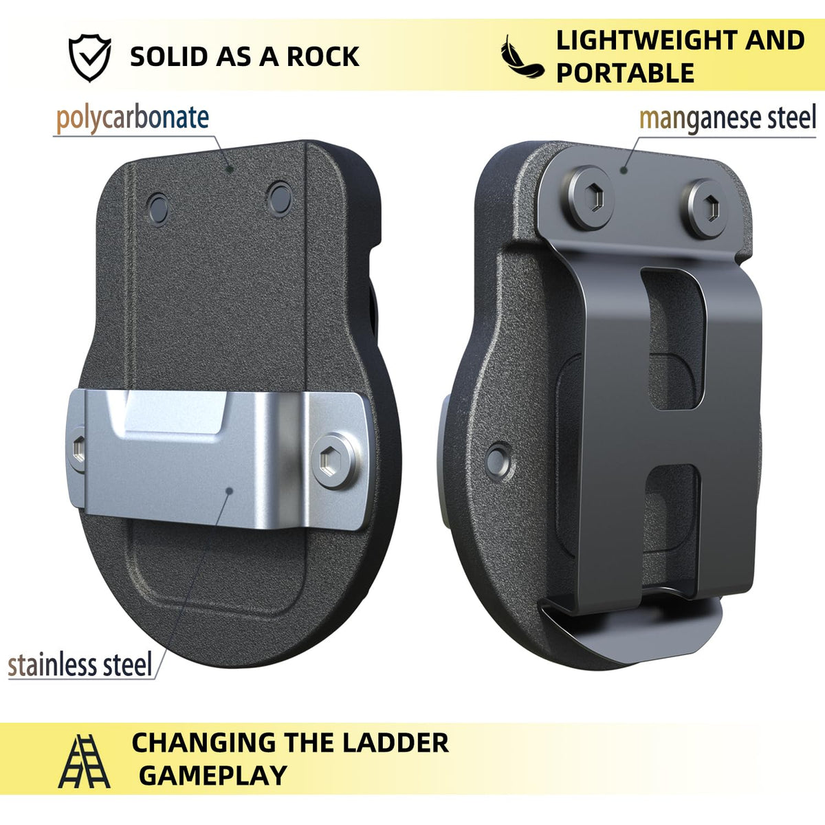 Tolholder Tape Measure Holder secured on a tool bag for quick measurements.