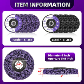 TolleSonne 4in purple strip disc offers longer life and faster cuts.