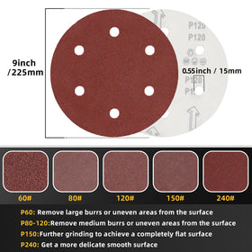 TolleSonne 60 grit close-up, quick material removal with 9-inch discs.