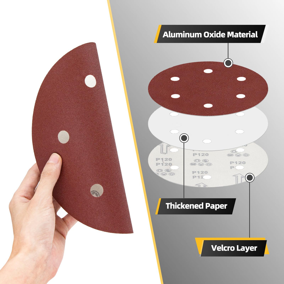 TolleSonne 80 grit close-up, smooth finishing on a variety of surfaces.