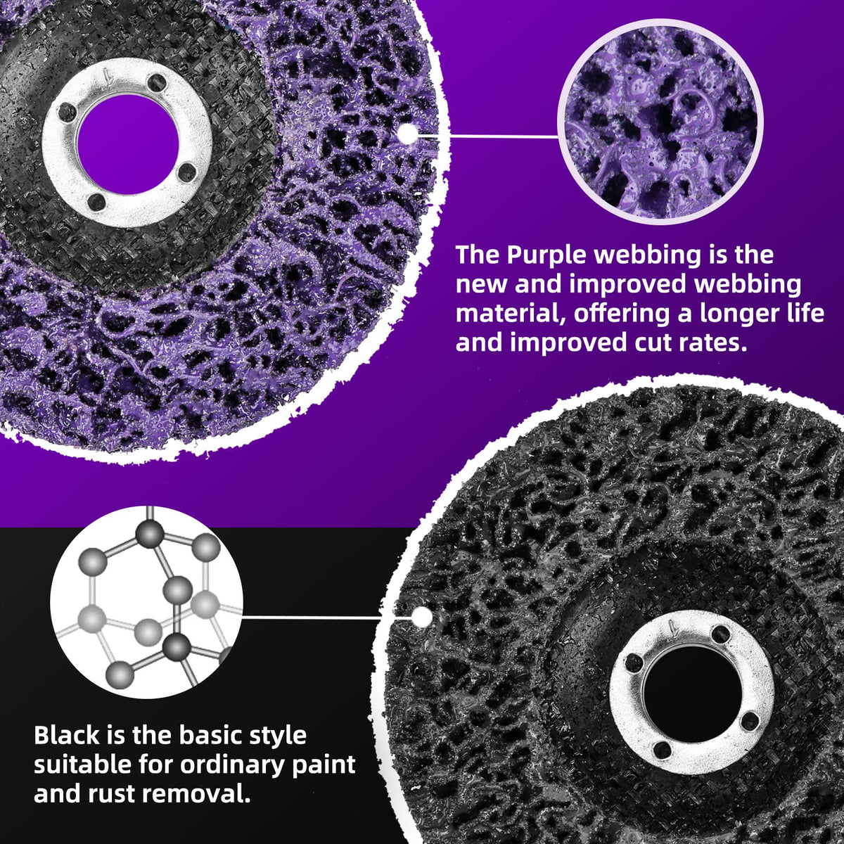 TolleSonne strip disc removes weld spatter from metal safely.