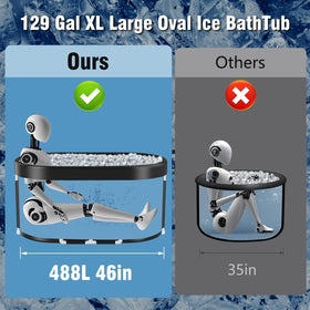 Tomaje Upgrade 129 Gal Oval Ice Bath folded design for portable setups