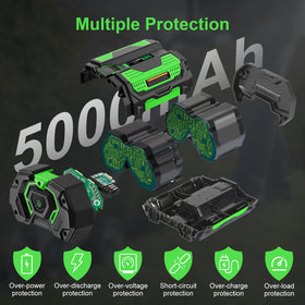Tomapex battery with built-in power indicator for easy monitoring.