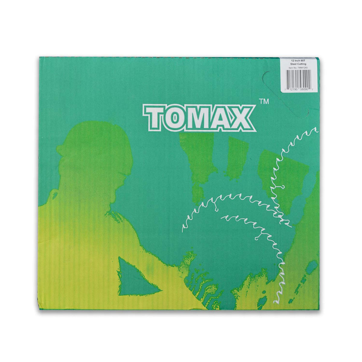 TOMAX blade cutting mild steel profiles, pipes, and angles with precision