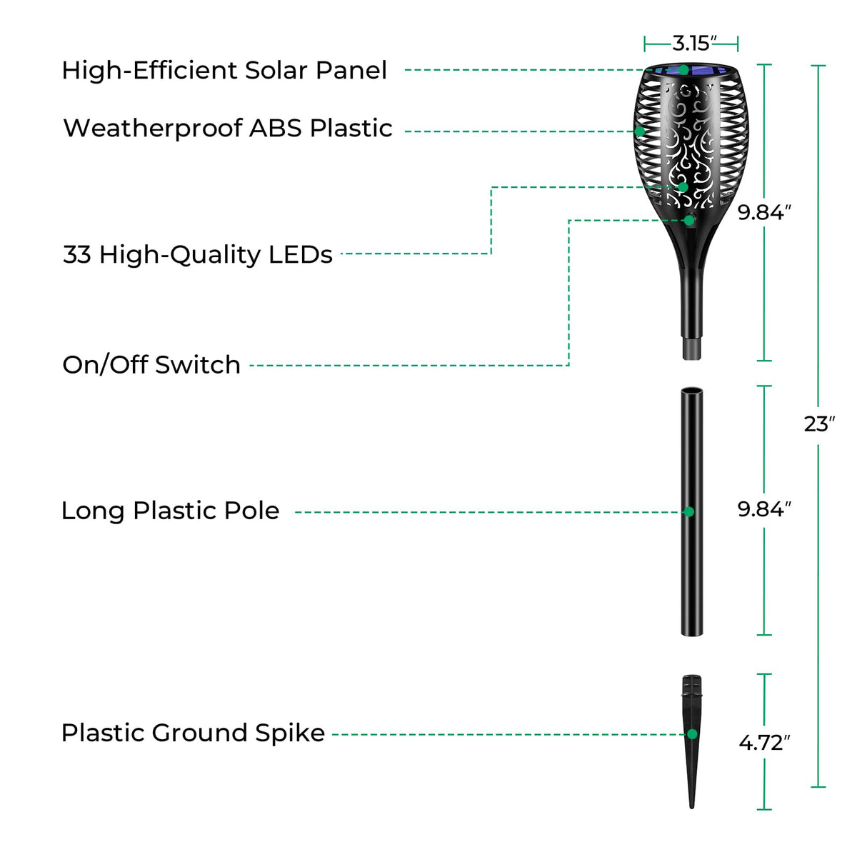 TomCare 12-hour battery torches offer all-night visibility.