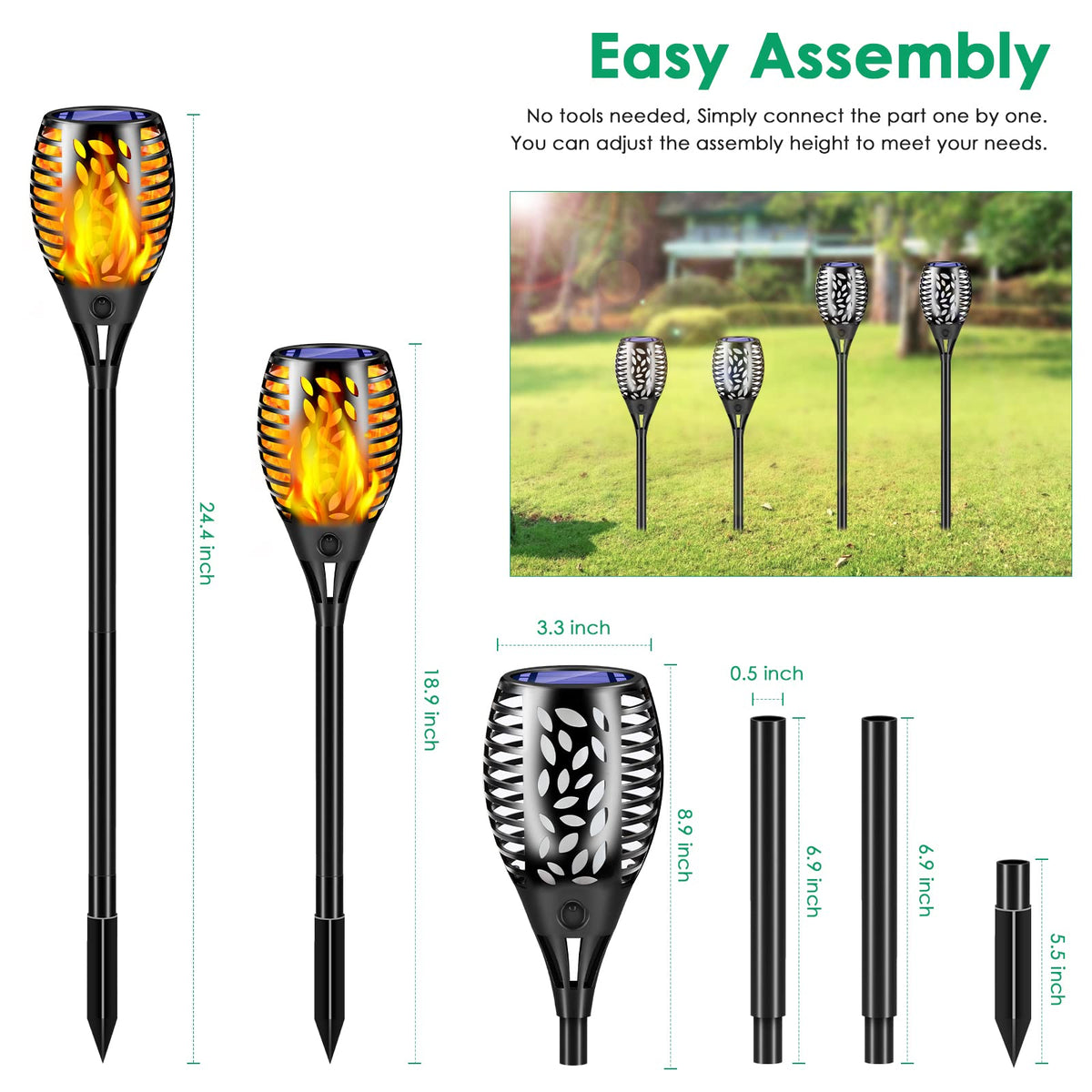TomCare dancing flames torch creates realistic firelight for evenings