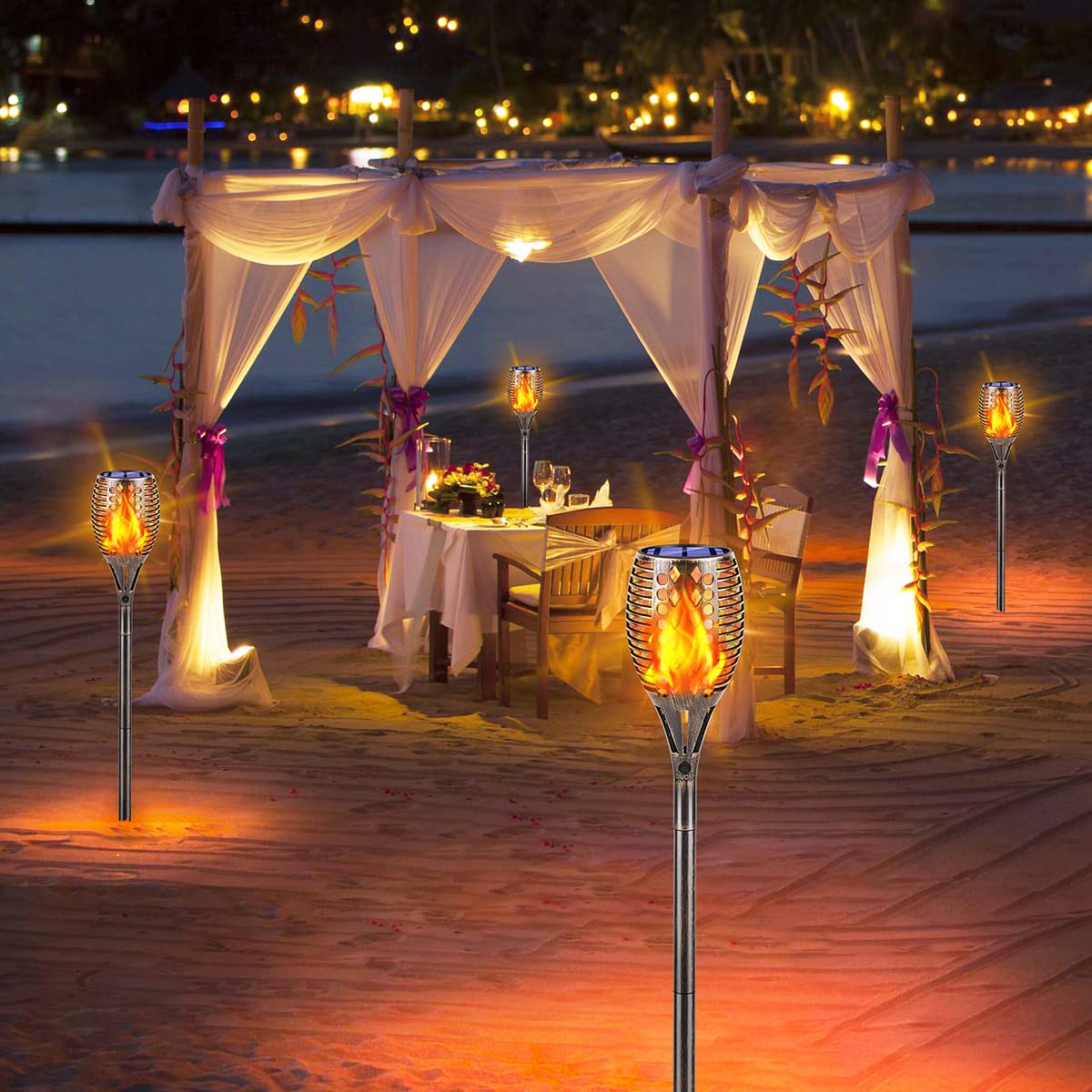 TomCare torches install with no wiring, offering quick setup for any outdoor space.