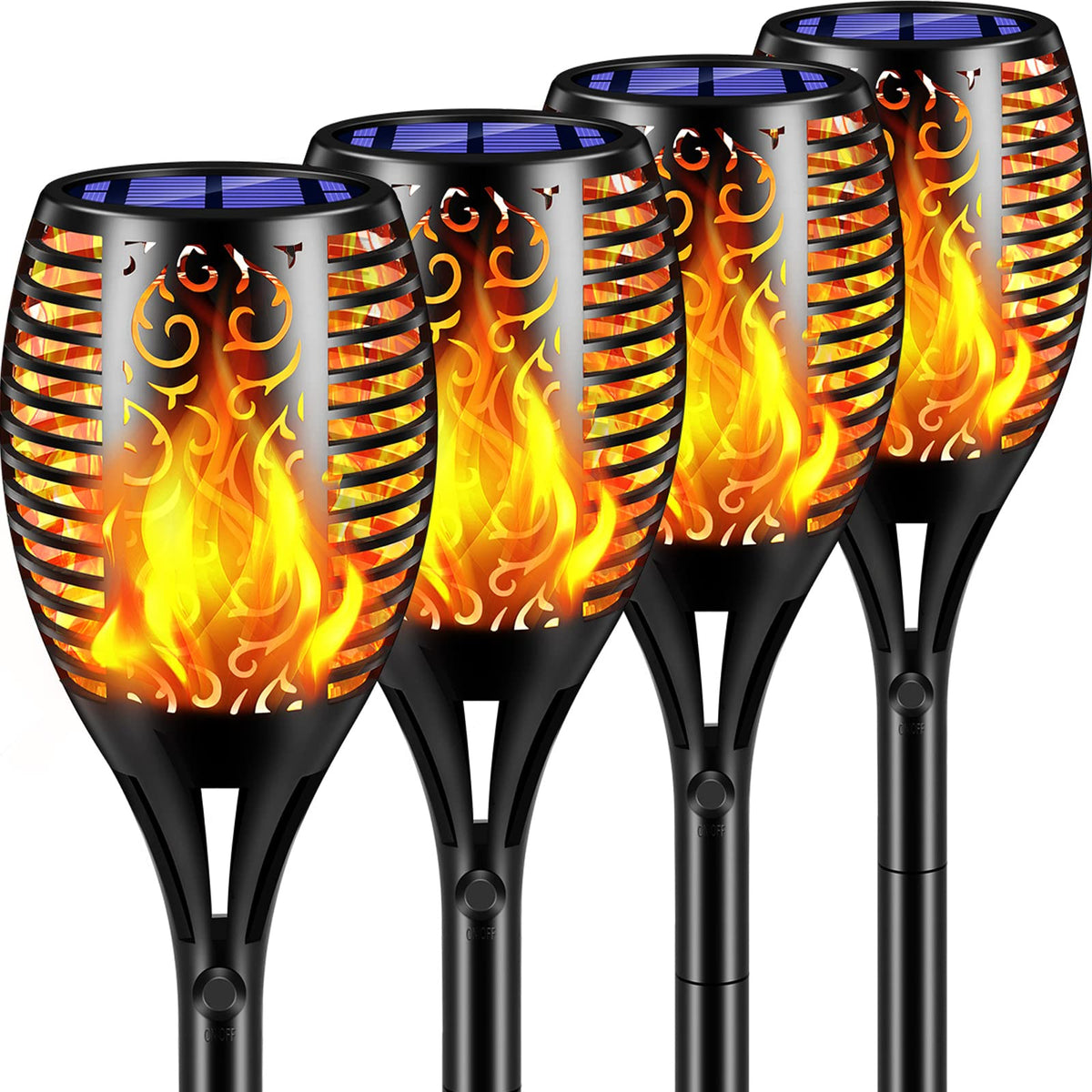 TomCare flame torch 43-inch garden lighting with a realistic flicker for pathways