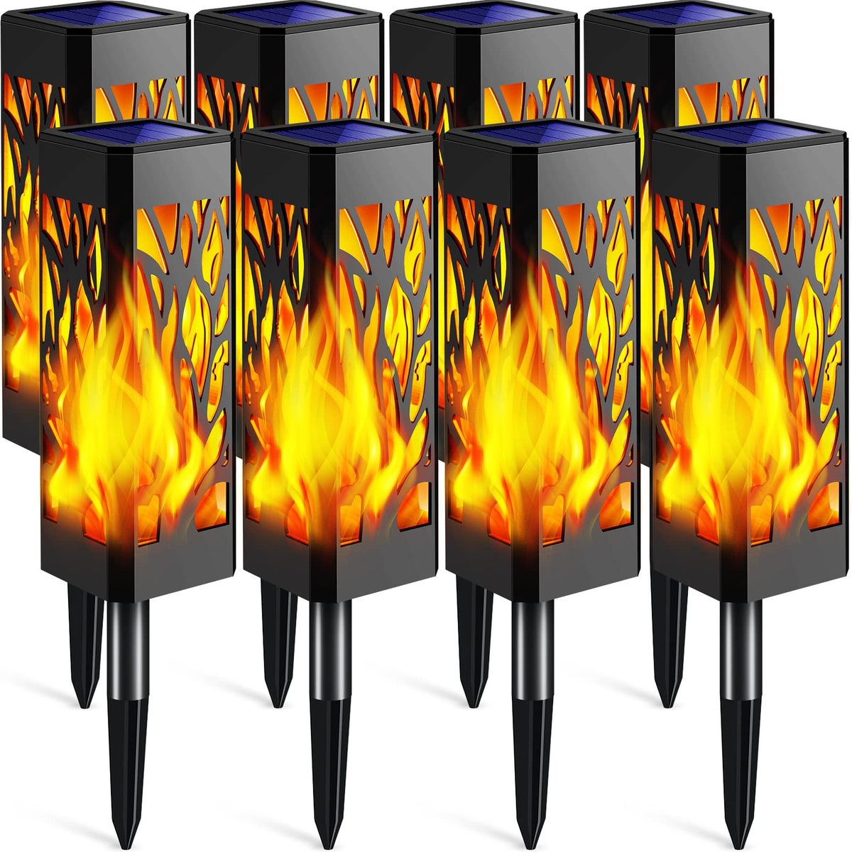 TomCare flickering flames pathway light with inviting outdoor ambiance