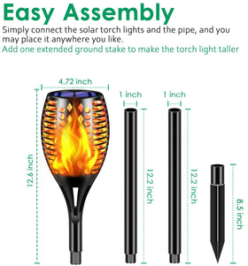 TomCare garden pathway light with flickering flame effect for evenings.