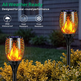 TomCare ground-stake installation makes torch lights easy along walkways.