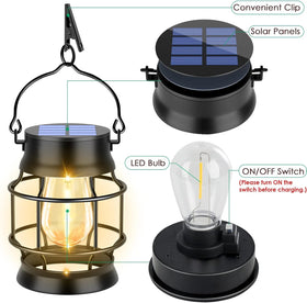TomCare IP65 waterproof solar lantern withstands rain for year-round outdoor use.