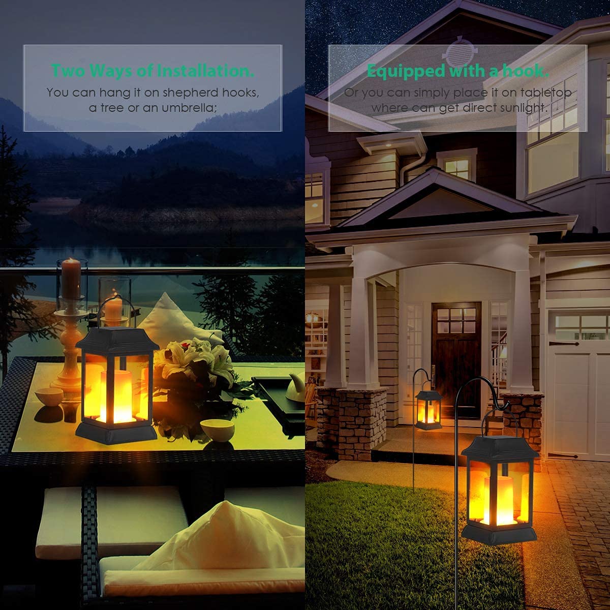 TomCare lantern includes durable hook for hanging or tabletop use