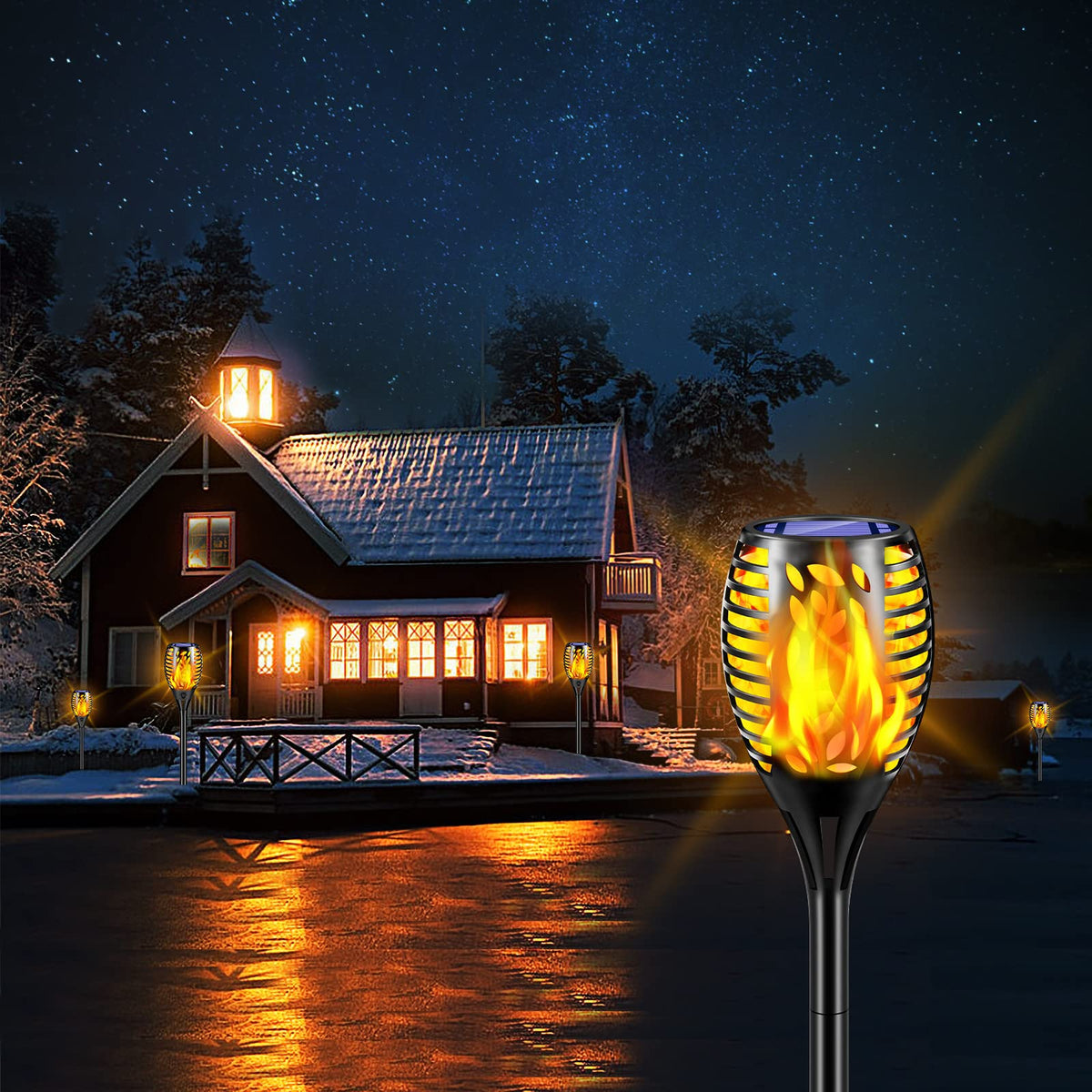 TomCare no-wiring installation torch easy to place along walkways