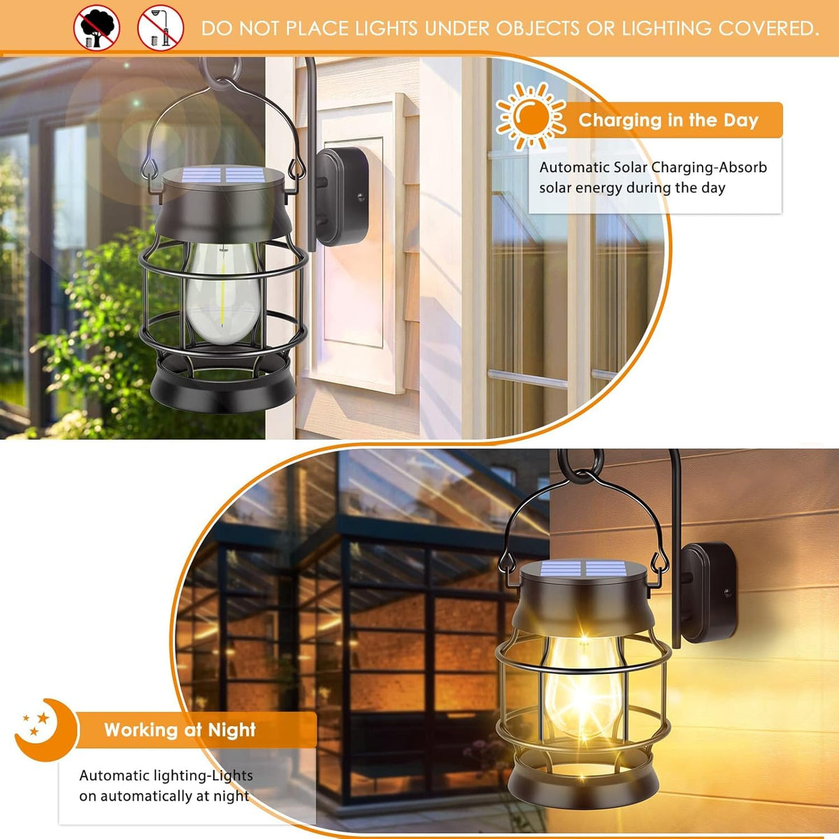 TomCare outdoor lantern pack enhances garden and porch decor with warm light.