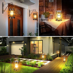 TomCare portable hanging solar lantern set ideal for decks and balconies.