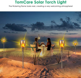 TomCare weatherproof bronze flame torches showing sturdy body design
