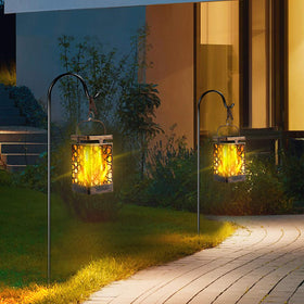 TomCare bronze flame lanterns energy-saving solar powered lights
