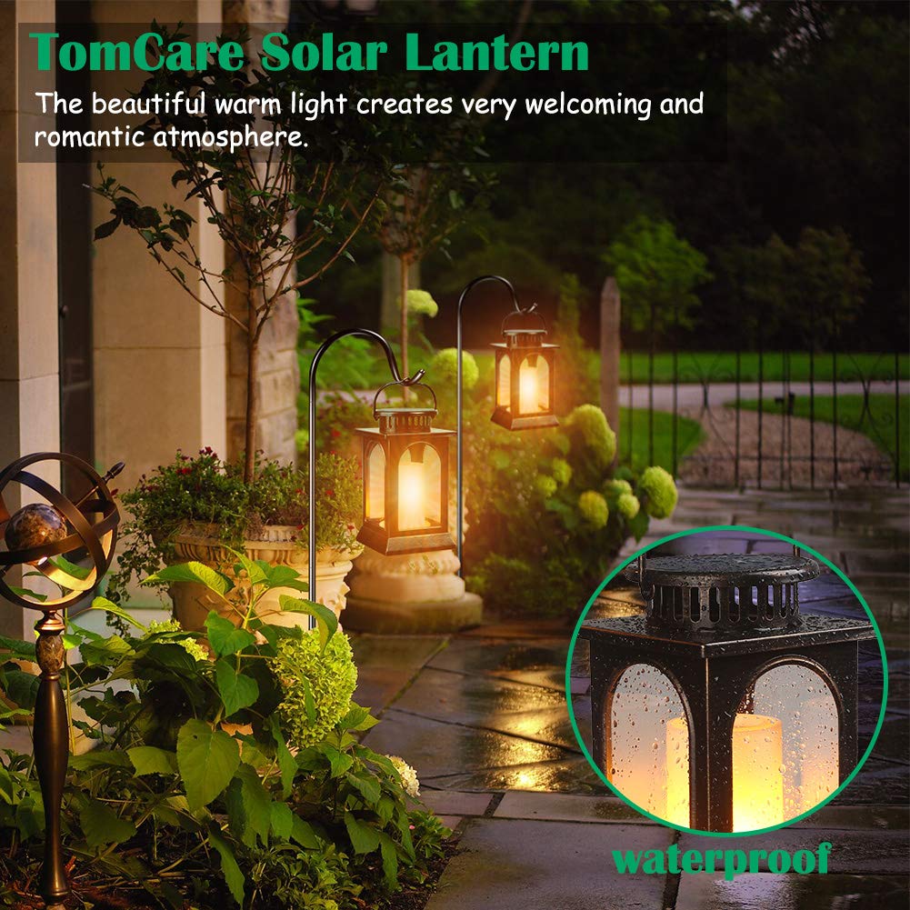 TomCare bronze lantern lights the garden path with inviting glow