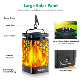 TomCare solar lantern IP65 ABS shell withstands rain and snow