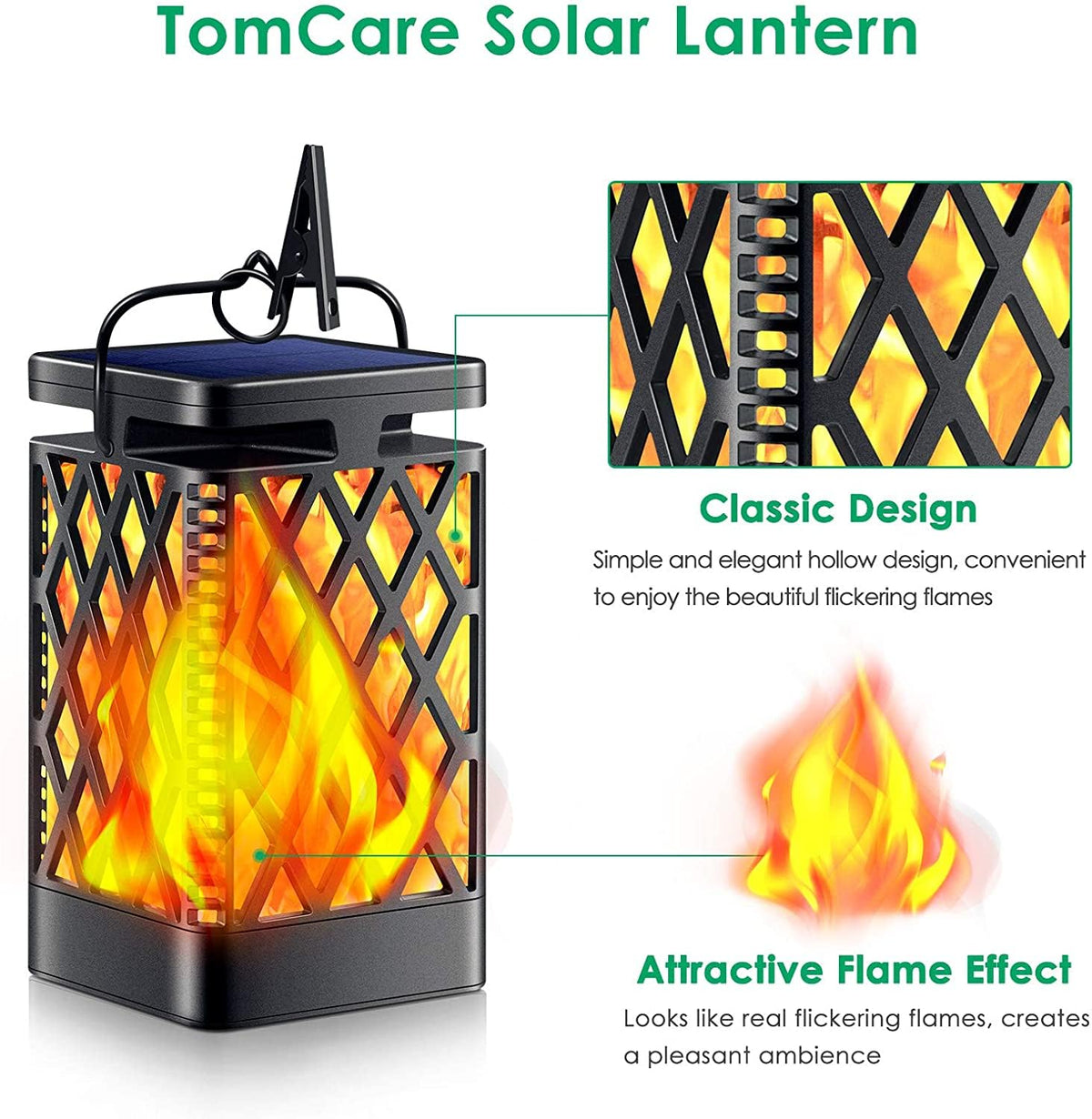 TomCare IP65 waterproof outdoor lantern withstands weather.