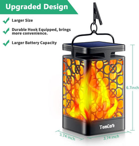 TomCare two-pack outdoor lanterns ready for garden or deck.