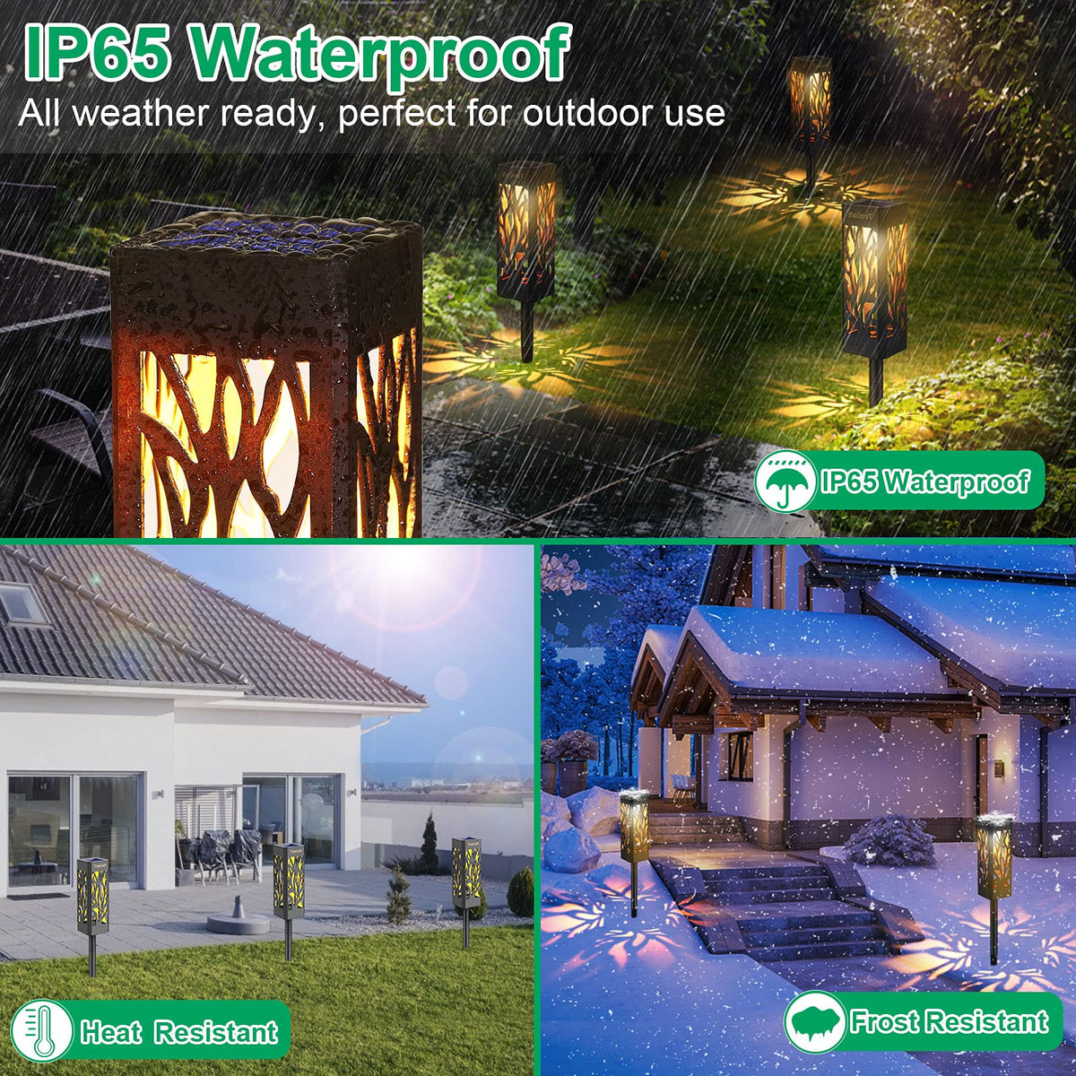 TomCare solar lights automatically illuminate from dusk to dawn