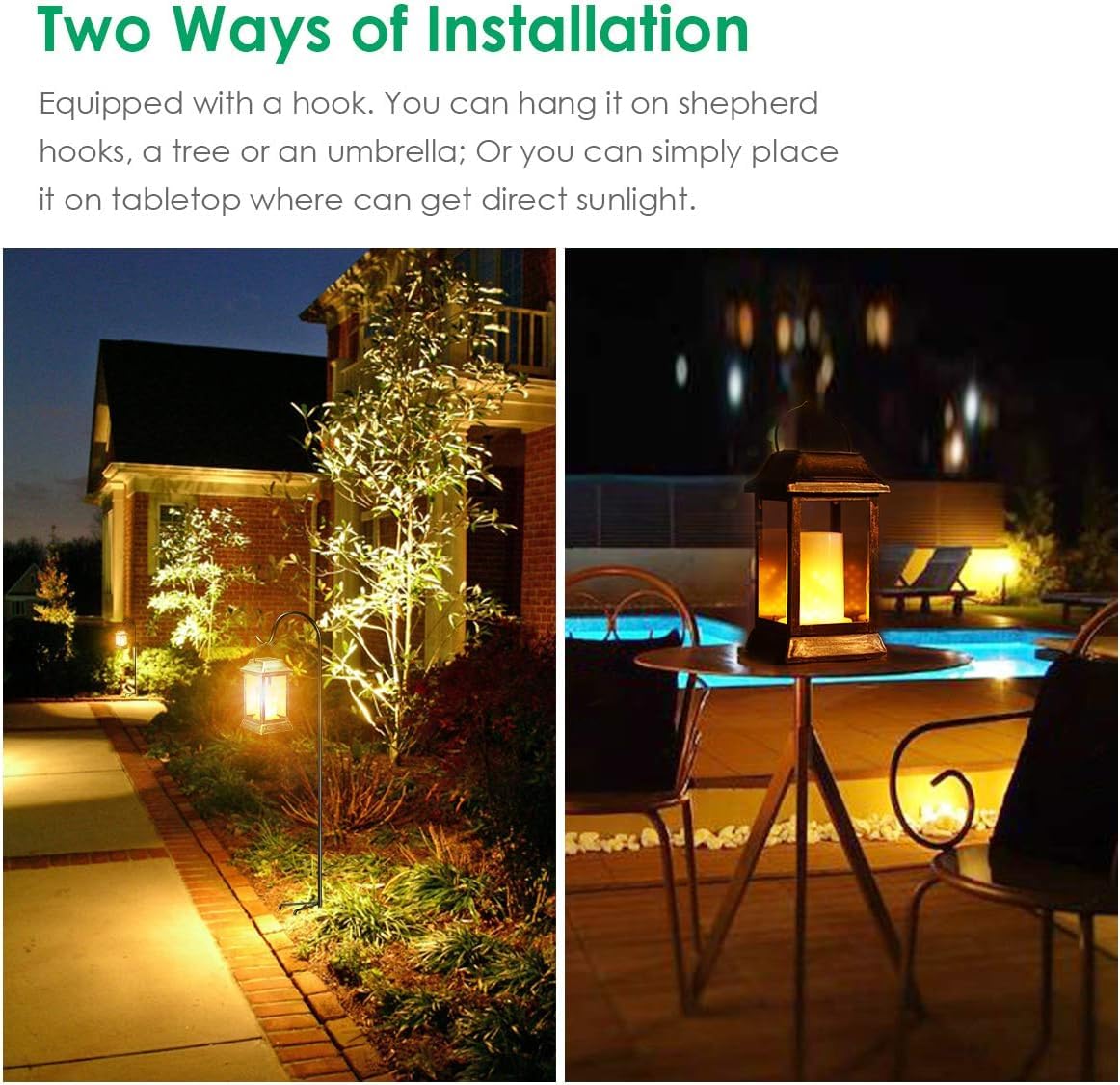 TomCare solar-powered lanterns save energy while creating cozy nighttime ambiance.
